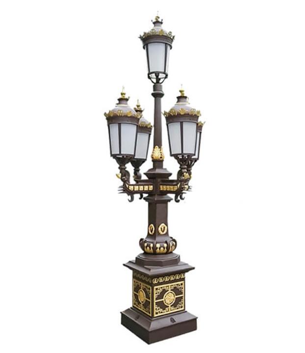 Materjal tal-Aluminju Cast 3-10m Height Square Application Spanja Style Garden Lamp Pole Manifattur