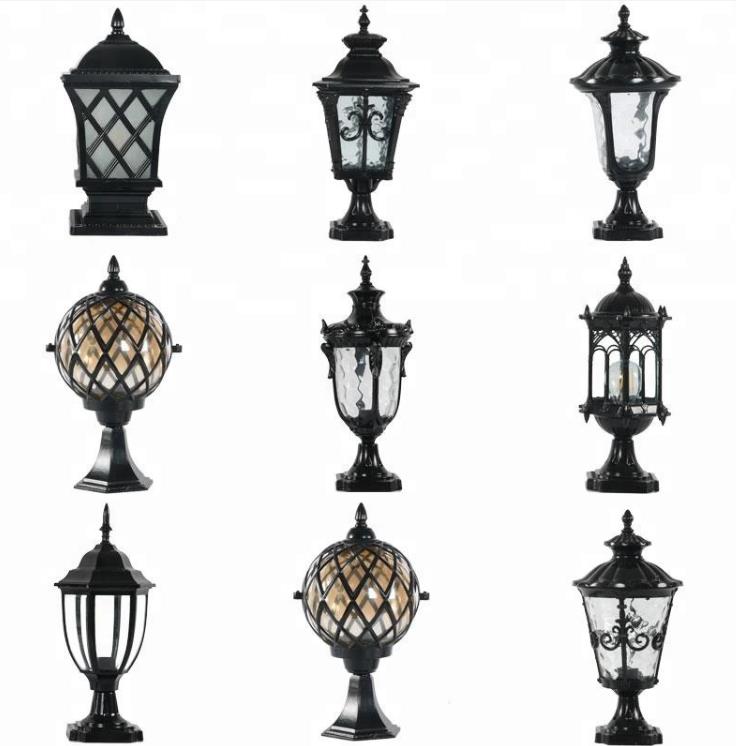 Pedestal Bollard Light Garden Classical Outdoor Post Pillar Lantern Light For Gate Application