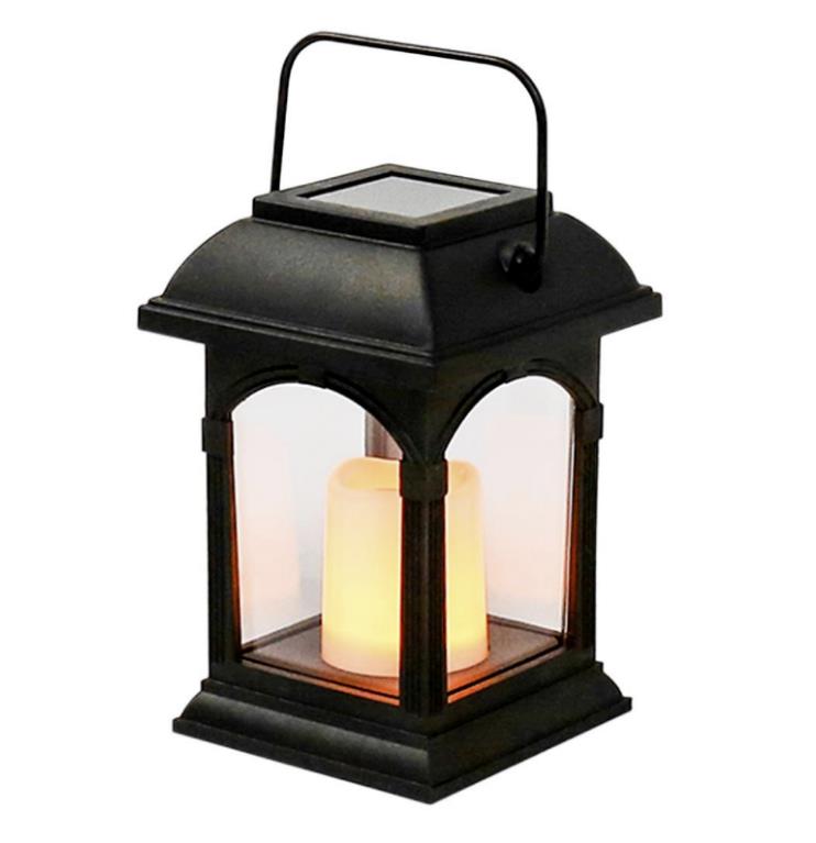 LED Solar Power Candle Lantern Cemetery Grave Memorial Light Lamp Sfar Christmas Hanging